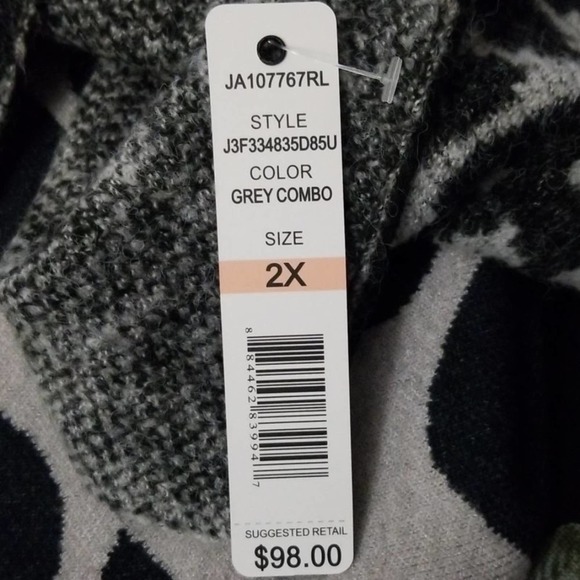 New!!! Plus Mixed Leopard-Knit Coatigan jacket plus size 2X - Picture 5 of 5